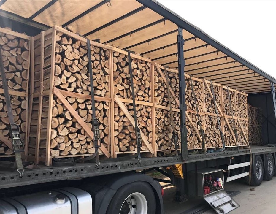 Holzstapel im Wald